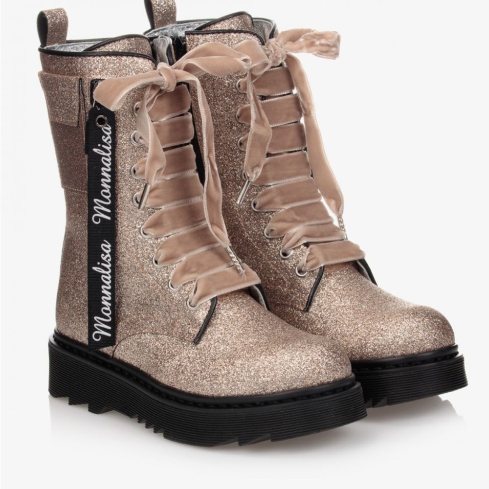 MONNALISA
GIRLS GOLD GLITTER BOOTS size 30/12.5
